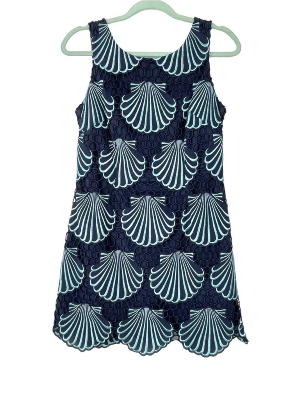 Lilly Pulitzer Navy & Light Blue Shell Dress, Size 00